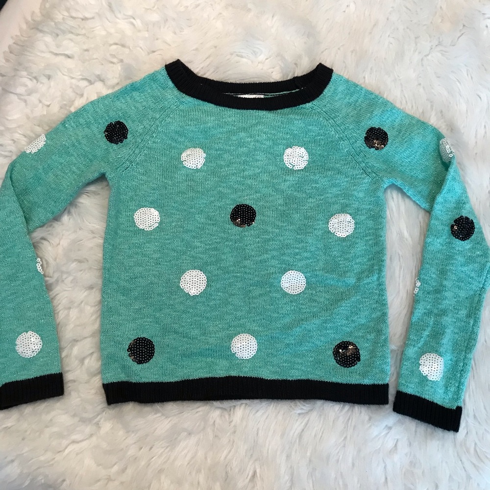 Justice polka dot sequin sweater size 10 girls Long Sleeve